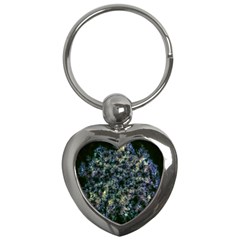 Queen Annes Lace in Blue and Yellow Key Chains (Heart) 