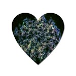 Queen Annes Lace in Blue and Yellow Heart Magnet Front