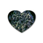 Queen Annes Lace in Blue and Yellow Heart Coaster (4 pack)  Front