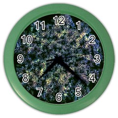 Queen Annes Lace in Blue and Yellow Color Wall Clock