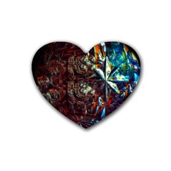 Chamber Of Reflection Rubber Coaster (heart)  by okhismakingart