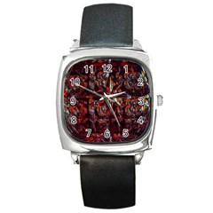 Crystal Star  Square Metal Watch