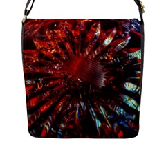 Crystal Daisy Flap Closure Messenger Bag (l) by okhismakingart