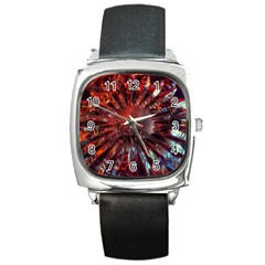 Crystal Daisy Square Metal Watch by okhismakingart