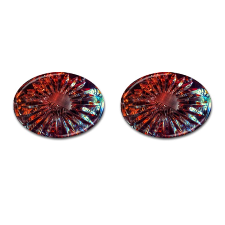 Crystal Daisy Cufflinks (Oval)