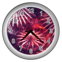 Faded Crystal Flower Wall Clock (silver) by okhismakingart