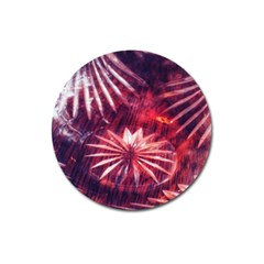 Faded Crystal Flower Magnet 3  (round) by okhismakingart