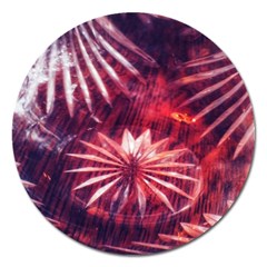 Faded Crystal Flower Magnet 5  (round) by okhismakingart