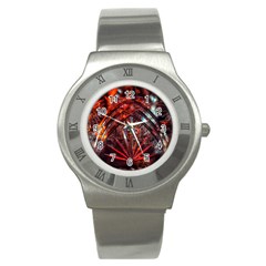 Double Crystal Daisy Stainless Steel Watch by okhismakingart