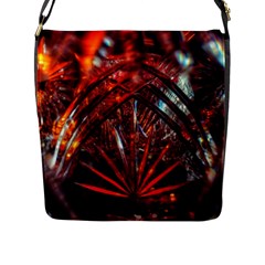 Double Crystal Daisy Flap Closure Messenger Bag (l) by okhismakingart