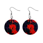 Neon Orange Butterfly Weed Mini Button Earrings Front