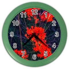 Neon Orange Butterfly Weed Color Wall Clock by okhismakingart