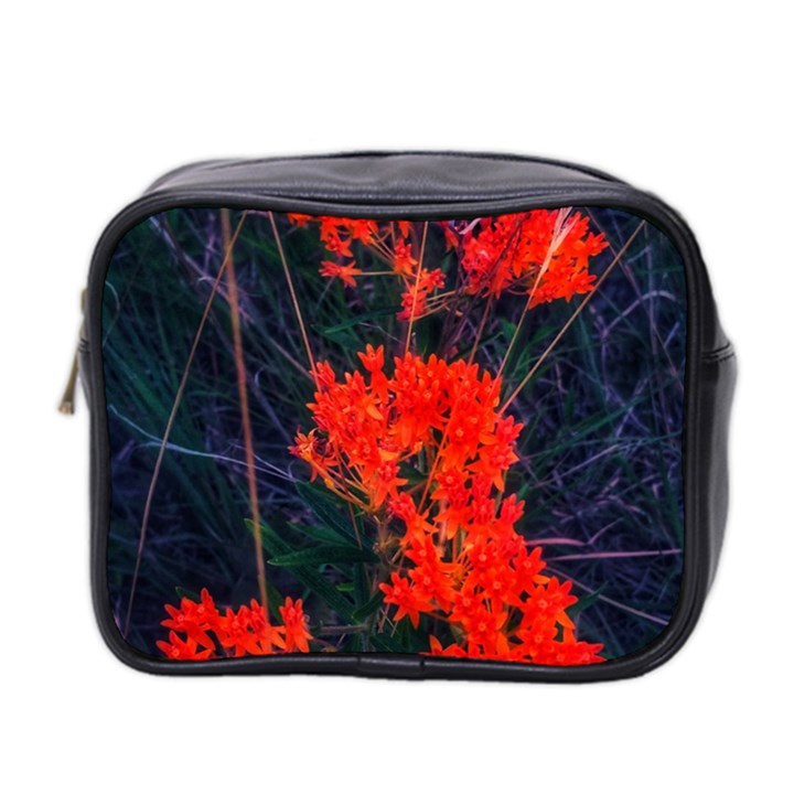 Neon Orange Butterfly Weed Mini Toiletries Bag (Two Sides)