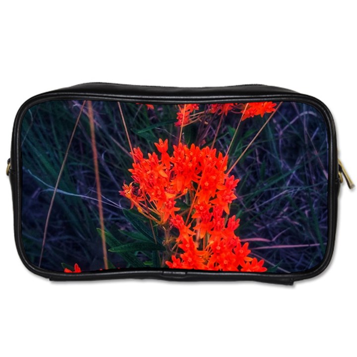 Neon Orange Butterfly Weed Toiletries Bag (Two Sides)