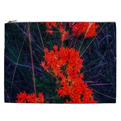 Neon Orange Butterfly Weed Cosmetic Bag (xxl) by okhismakingart