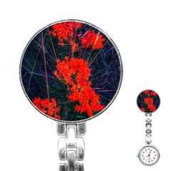 Neon Orange Butterfly Weed Stainless Steel Nurses Watch by okhismakingart