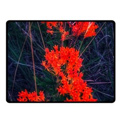 Neon Orange Butterfly Weed Double Sided Fleece Blanket (small)  by okhismakingart