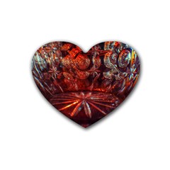 Glass Geometries  Rubber Coaster (heart)  by okhismakingart