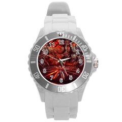 Glass Geometries  Round Plastic Sport Watch (l) by okhismakingart