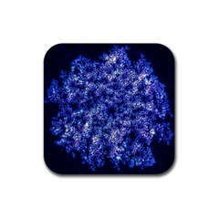 Queen Annes Lace In Blue Rubber Square Coaster (4 Pack)  by okhismakingart