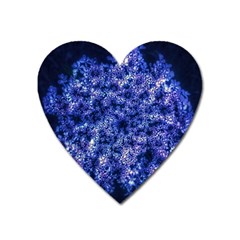 Queen Annes Lace In Blue Heart Magnet by okhismakingart