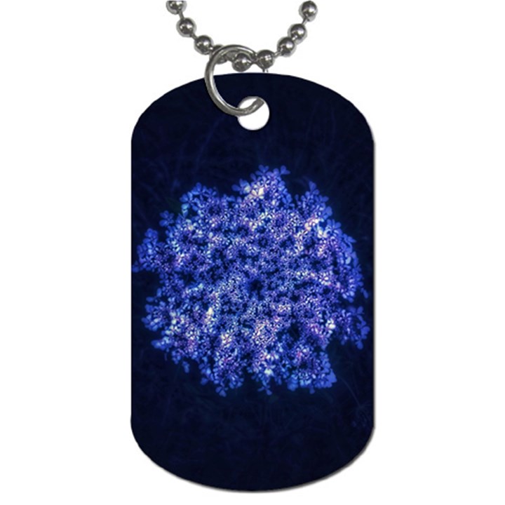 Queen Annes Lace in Blue Dog Tag (Two Sides)