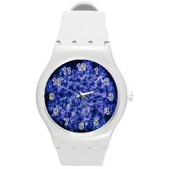 Queen Annes Lace In Blue Round Plastic Sport Watch (m) by okhismakingart