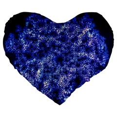 Queen Annes Lace In Blue Large 19  Premium Heart Shape Cushions by okhismakingart