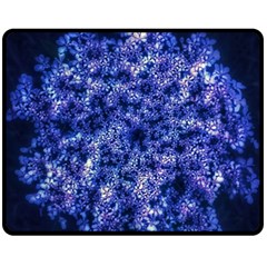 Queen Annes Lace In Blue Double Sided Fleece Blanket (medium)  by okhismakingart