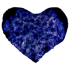 Queen Annes Lace In Blue Large 19  Premium Flano Heart Shape Cushions by okhismakingart