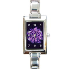 Queen Annes Lace In Purple And White Rectangle Italian Charm Watch by okhismakingart