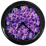 Queen Annes Lace in Purple and White Wall Clock (Black) Front