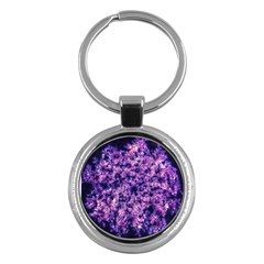 Queen Annes Lace In Purple And White Key Chains (round)  by okhismakingart