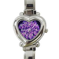 Queen Annes Lace In Purple And White Heart Italian Charm Watch by okhismakingart