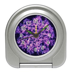 Queen Annes Lace In Purple And White Travel Alarm Clock by okhismakingart