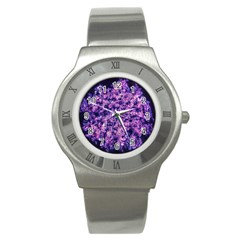 Queen Annes Lace In Purple And White Stainless Steel Watch by okhismakingart