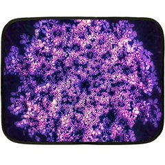 Queen Annes Lace In Purple And White Fleece Blanket (mini) by okhismakingart