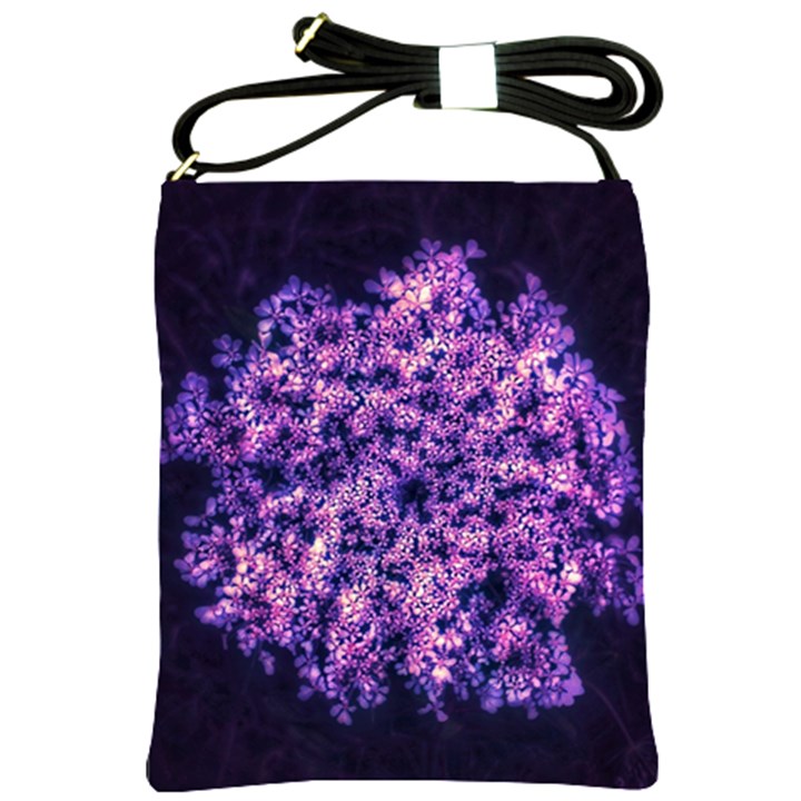 Queen Annes Lace in Purple and White Shoulder Sling Bag