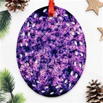 Queen Annes Lace in Purple and White Ornament (Oval Filigree) Front