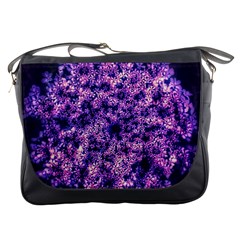 Queen Annes Lace In Purple And White Messenger Bag by okhismakingart