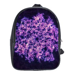 Queen Annes Lace In Purple And White School Bag (xl) by okhismakingart