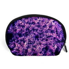 Queen Annes Lace In Purple And White Accessory Pouch (large) by okhismakingart