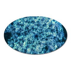 Queen Annes Lace In Neon Blue Oval Magnet by okhismakingart