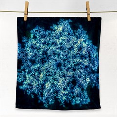 Queen Annes Lace In Neon Blue Face Towel by okhismakingart