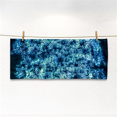 Queen Annes Lace In Neon Blue Hand Towel by okhismakingart