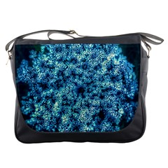 Queen Annes Lace In Neon Blue Messenger Bag by okhismakingart