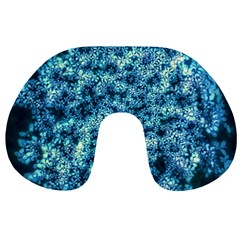 Queen Annes Lace In Neon Blue Travel Neck Pillows