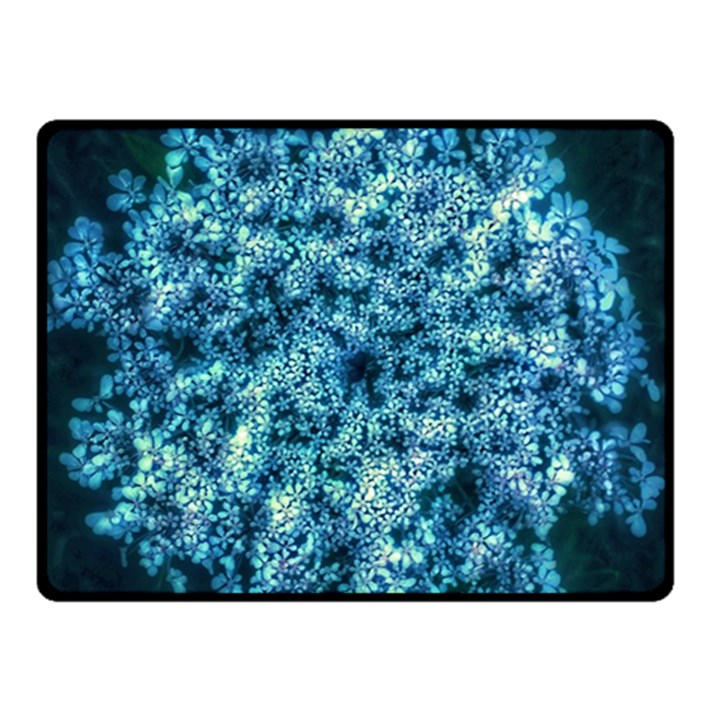 Queen Annes Lace in Neon Blue Double Sided Fleece Blanket (Small) 