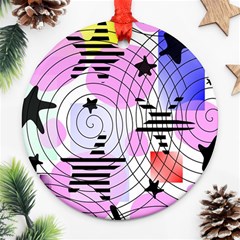 Stars And Spirals Ornament (round) by okhismakingart