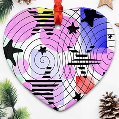 Stars And Spirals Ornament (heart) by okhismakingart